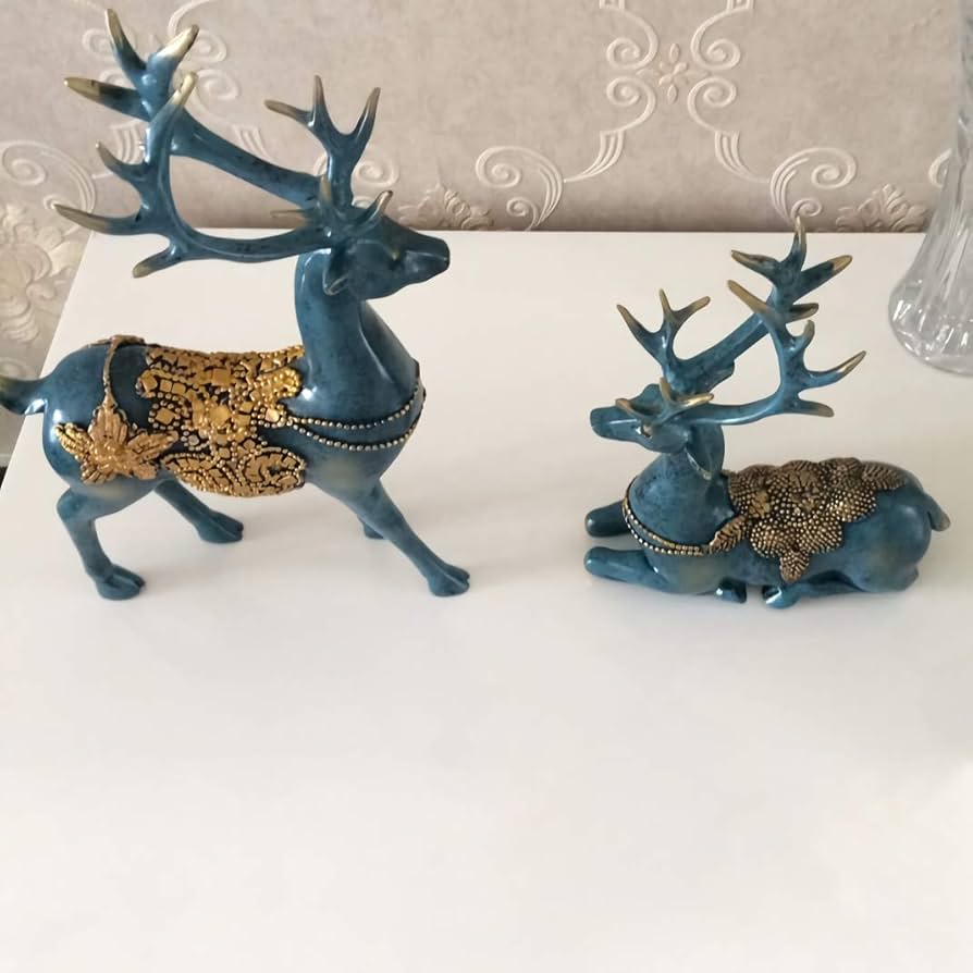 （タイムセール）鹿の置物/ハンドメイド 木彫り 動物 マスコット 鹿のインテリア 置物 ハンドメイド 木製